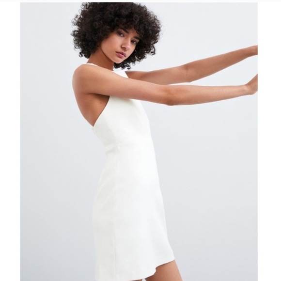 Zara White Cross Back Dress - Picture 3 of 10